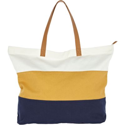 navy block stripe shopper bag 