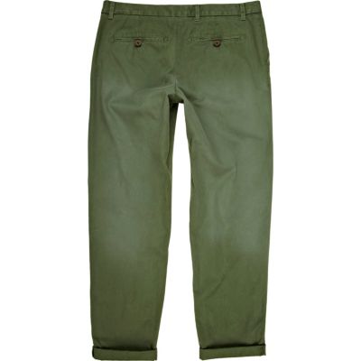 Green sprayed chinos