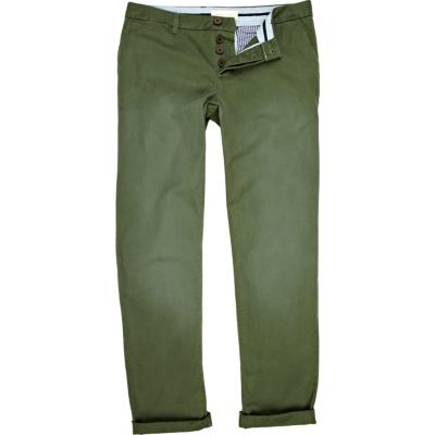 Green sprayed chinos