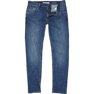 Mid wash stretch skinny jeans