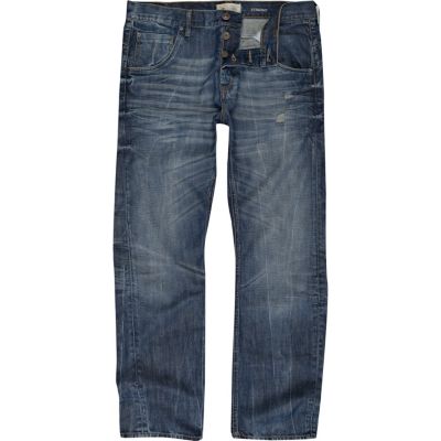 Mid wash Dean straight jeans