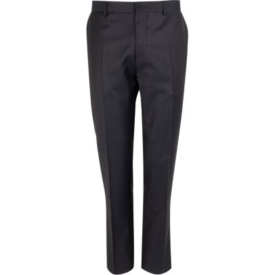 Navy slim contrast trousers