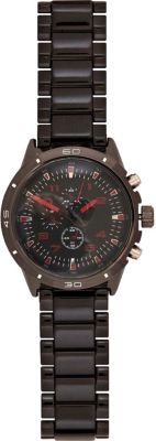 Black round three dial watch