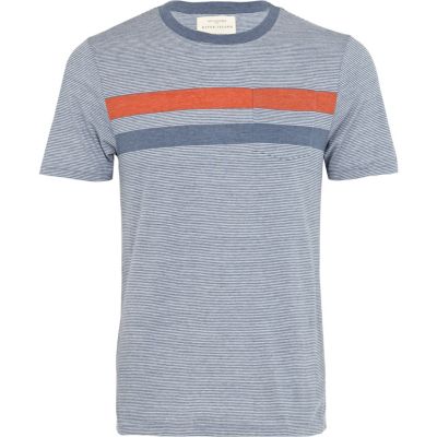blue double stripe t-shirt 