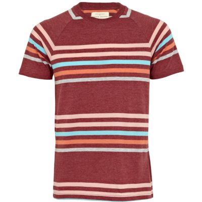 red stripe raglan t-shirt 