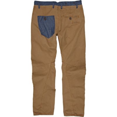 Brown twist seam chinos