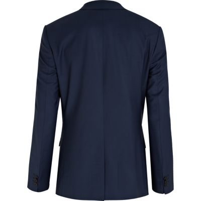 Blue slim suit jacket