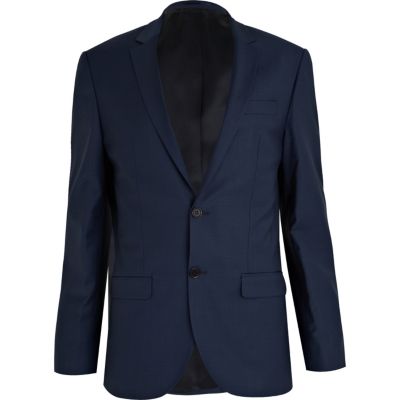 Blue slim suit jacket