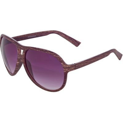 purple lens wood effect visor sunglasses 