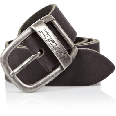 Black signature detail belt