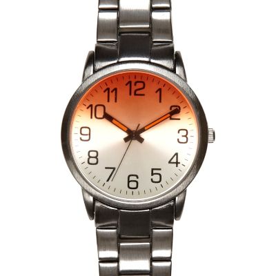grey orange face watch