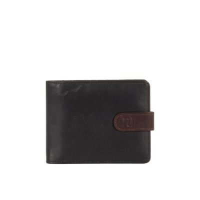 Black and brown leather three fold wallet