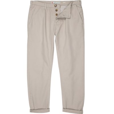 Light grey carrot chinos