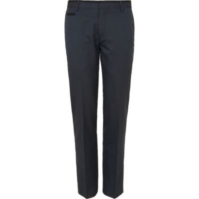 Blue twill slim trousers