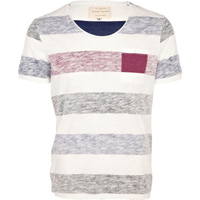 Ecru wide stripe t-shirt