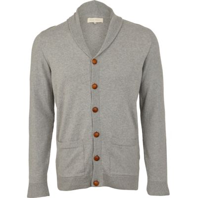 grey shawl neck cardigan 
