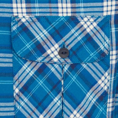 Bright blue check shirt