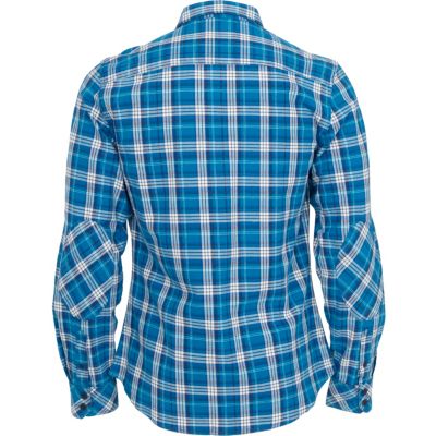 Bright blue check shirt