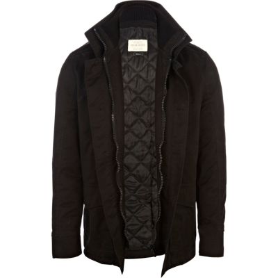 Black double layer jacket