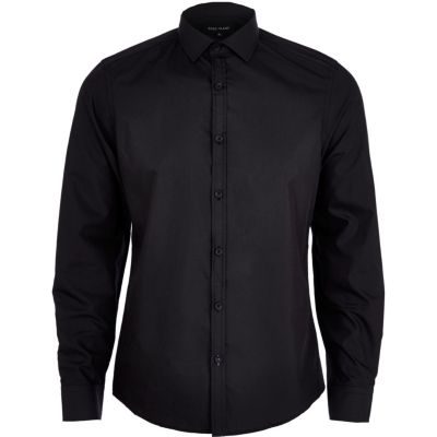 Black poplin shirt