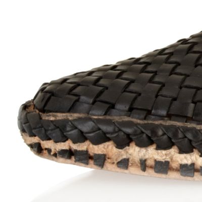 Black woven slip on shoes