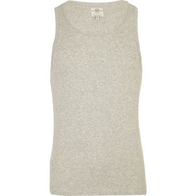 Grey marl rib vest