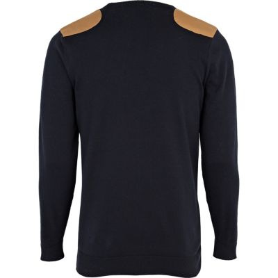Navy shoulder patch jumper