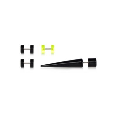Black and neon yellow stud set
