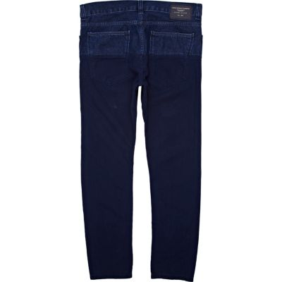 Blue split contrast trousers