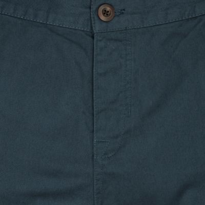 Teal twill skinny trousers