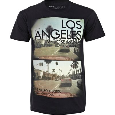 black los angeles photo print t-shirt 
