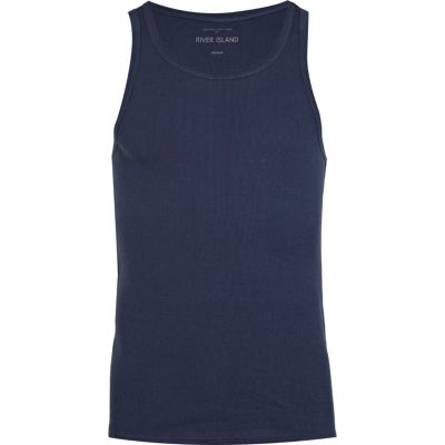 Navy rib vest