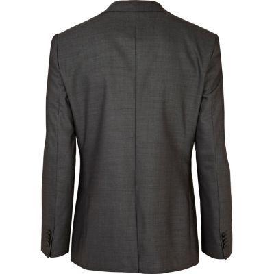 Grey contrast slim suit jacket