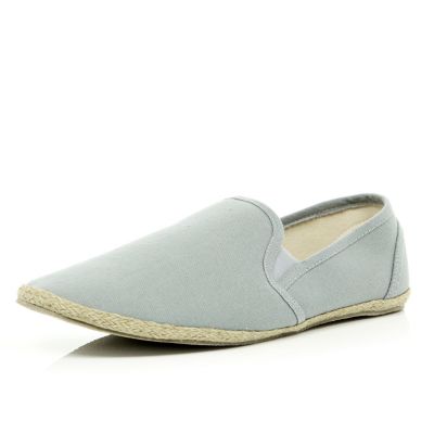 Grey slip on espadrilles 