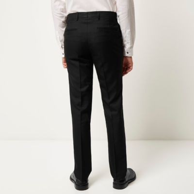 Black slim suit trousers