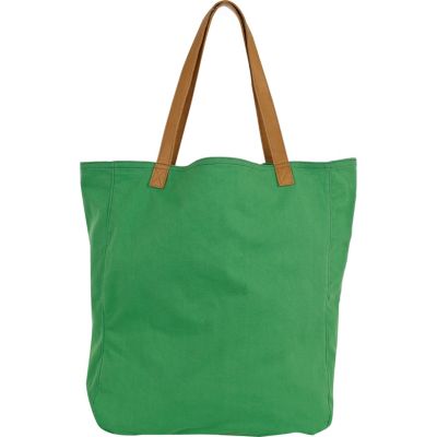 green canvas shopper bag