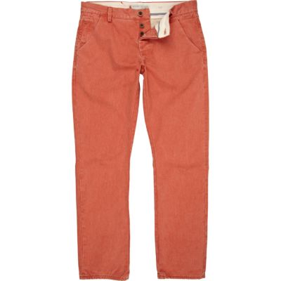 Orange slim trousers