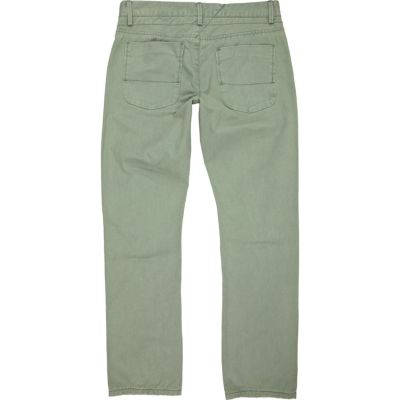 Green slim trousers