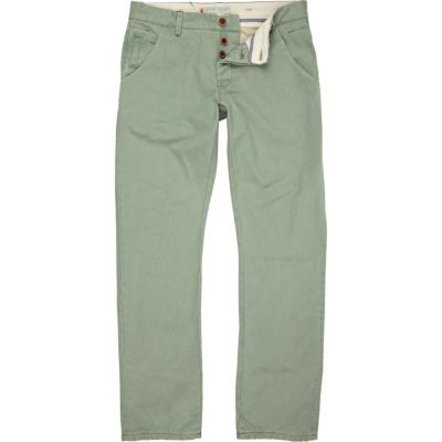 Green slim trousers