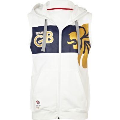 White team GB sleeveless hoodie