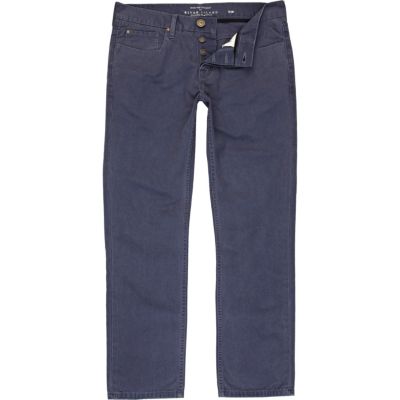Mid blue slim trousers