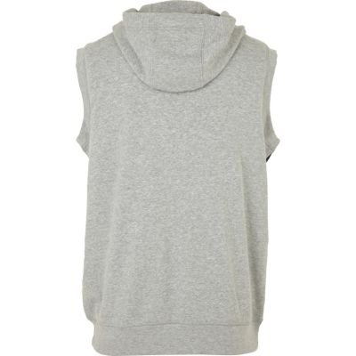 Grey print team GB sleeveless hoodie