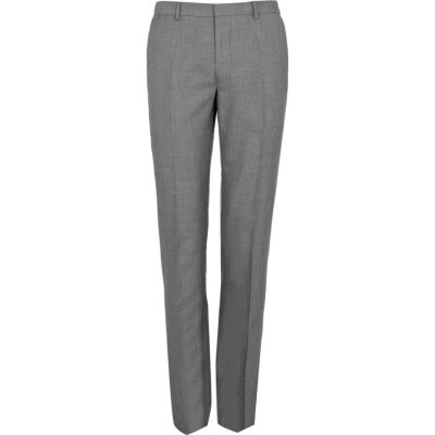 Light grey slim suit trousers
