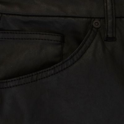 Black coated stretch skinny sid jeans