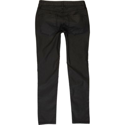 Black coated stretch skinny sid jeans