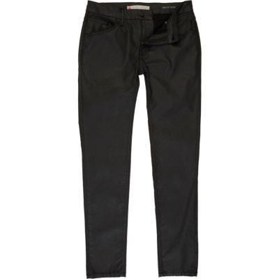 Black coated stretch skinny sid jeans