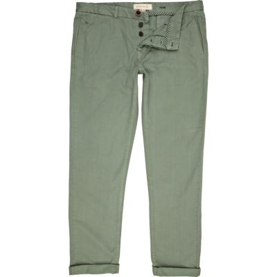 Pastel green slim chinos