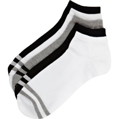 Grey mixed trainer socks