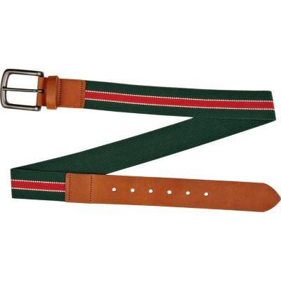 green stripe webbing belt 