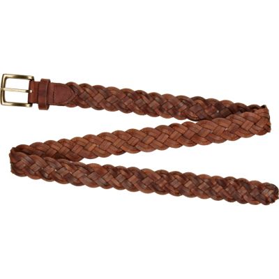 Brown plaited belt